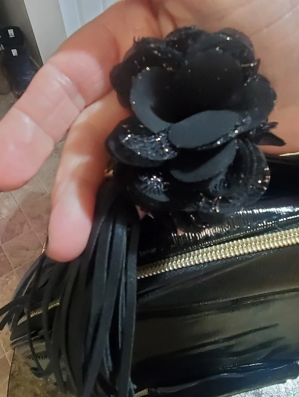 LANCOME PARIS BLACK BEAUTY BAG . NWOT. ROUND